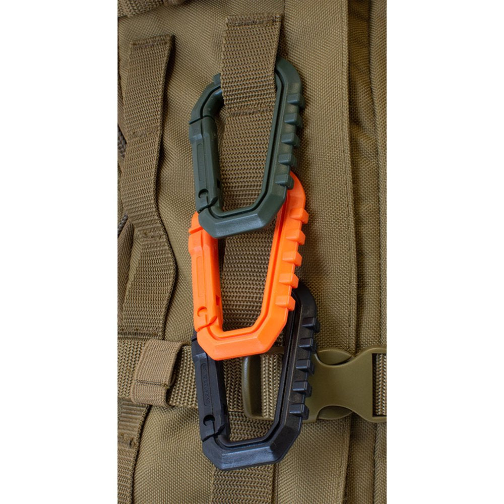 3-Pack Multicolor Tactical Plastic Carabiners Keychain