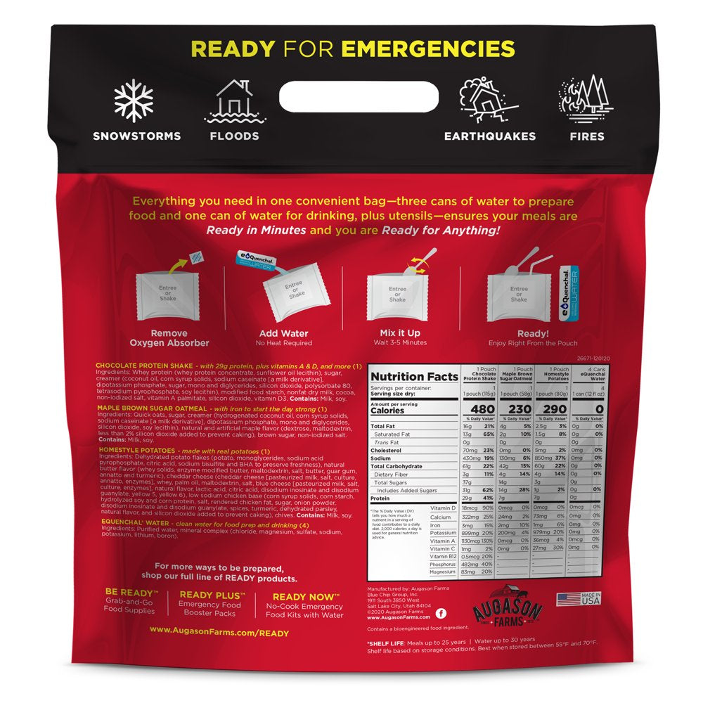 READY NOW 24-Hour 1-Person Emergency Food & Water Supply