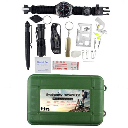 16 Piece Outdoor Emergency Equipment Kit-Survival Gear Sets