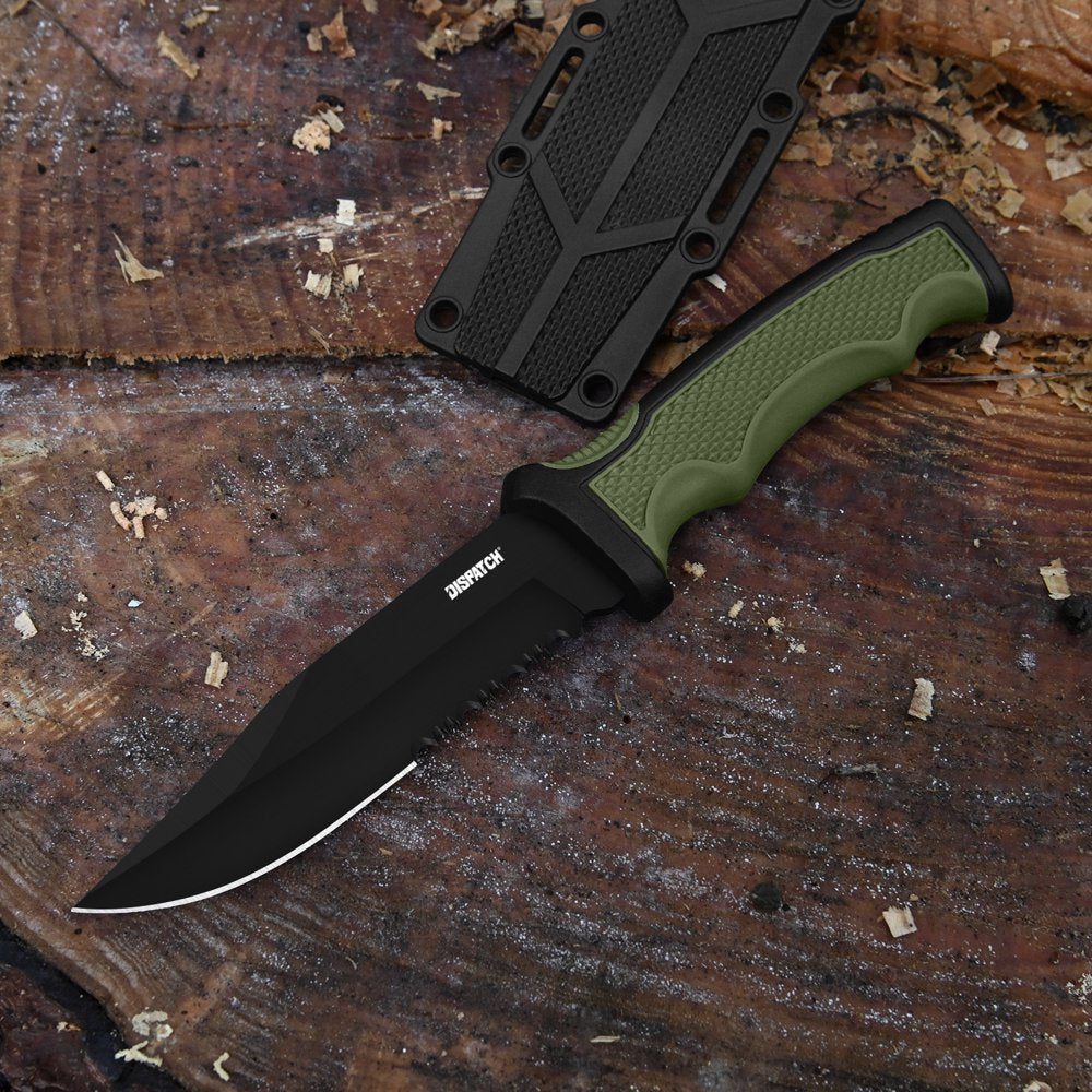 4.2" Hunting Tactical Knife, Fixed Blade Camping Knife with K-Sheath, Rubber ABS Handle for Outdoor