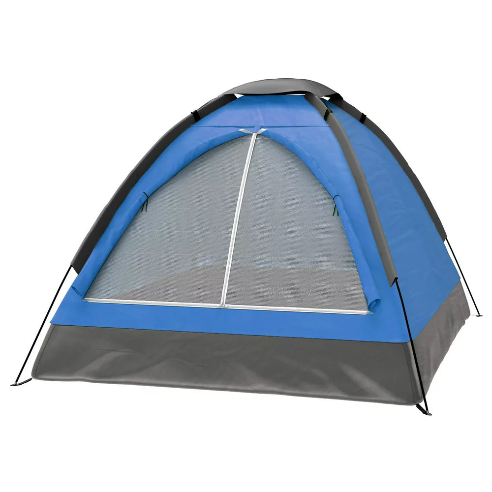 Adventure-Ready: 2-Person Camping Tent with Rain Fly, Carrying Bag, and Lightweight Design for Backpacking, Hiking, or Beach Trips (Blue)