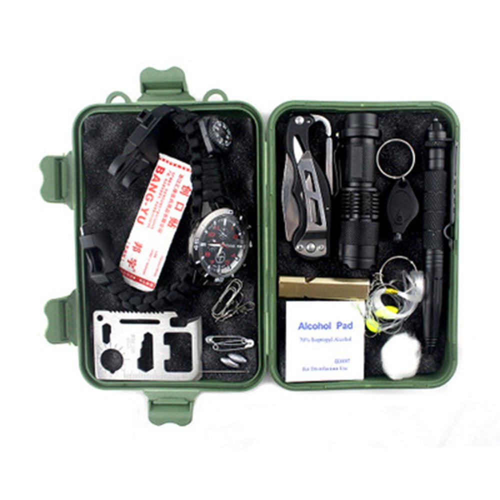 16 Piece Outdoor Emergency Equipment Kit-Survival Gear Sets