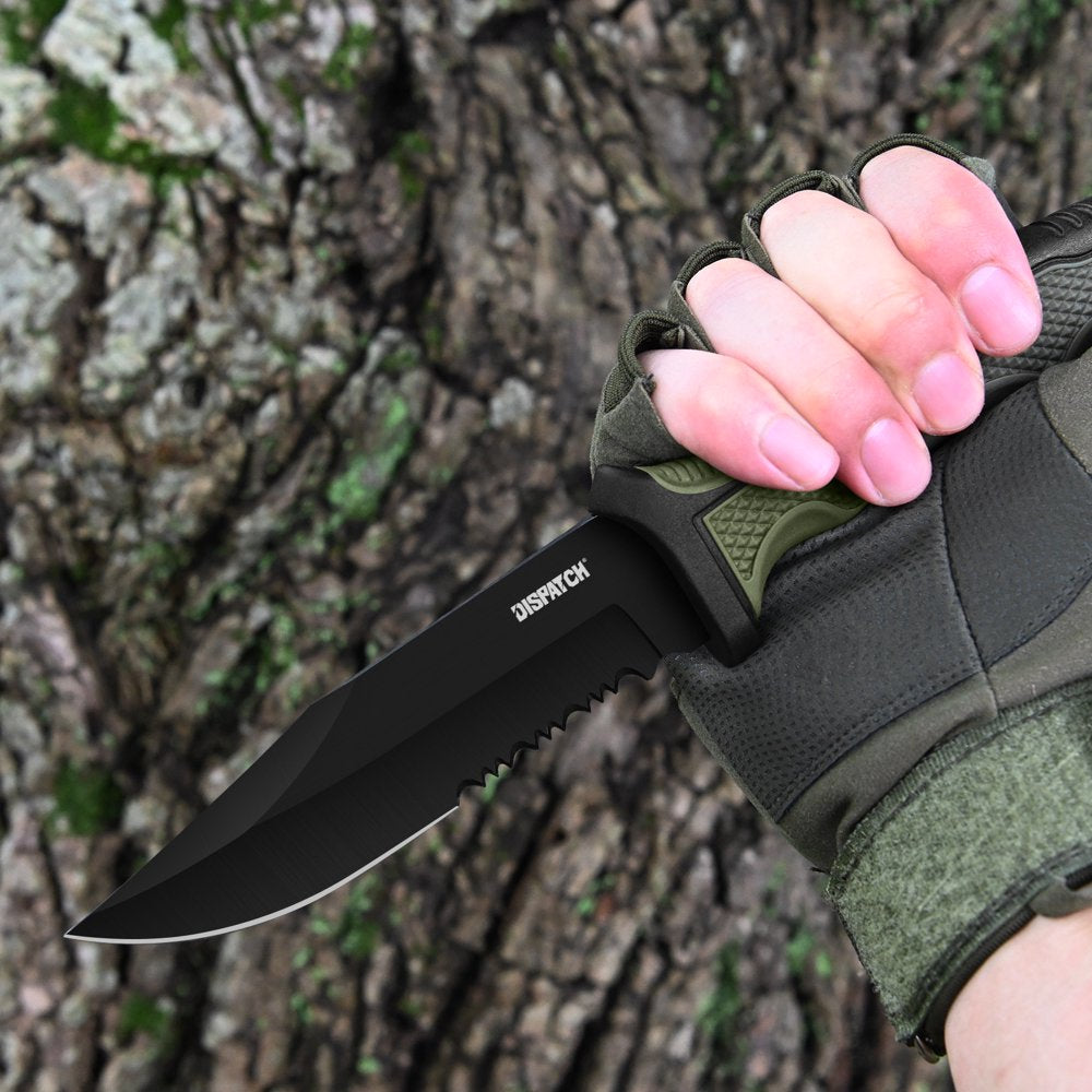 4.2" Hunting Tactical Knife, Fixed Blade Camping Knife with K-Sheath, Rubber ABS Handle for Outdoor