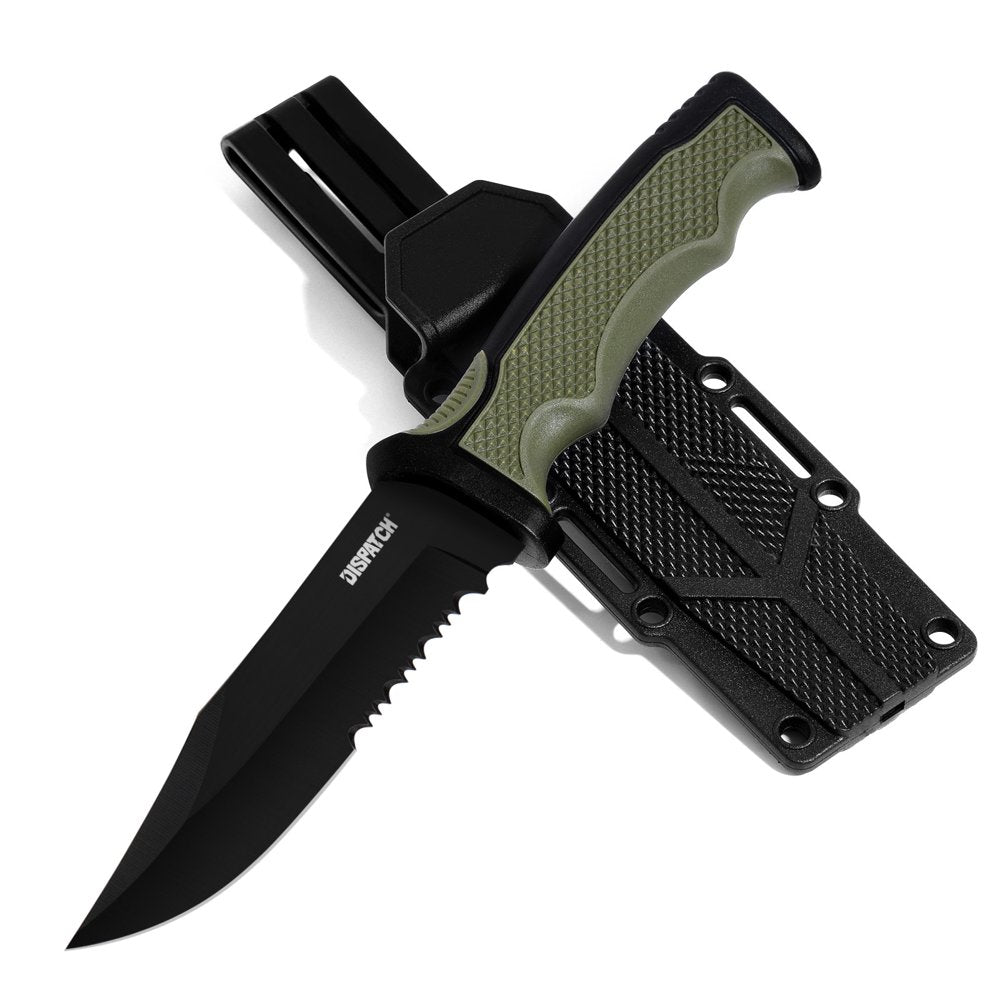 4.2" Hunting Tactical Knife, Fixed Blade Camping Knife with K-Sheath, Rubber ABS Handle for Outdoor